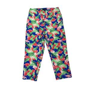 Casey Key Pants Flamingo Print Stretch Capri Pants Size Women's Small